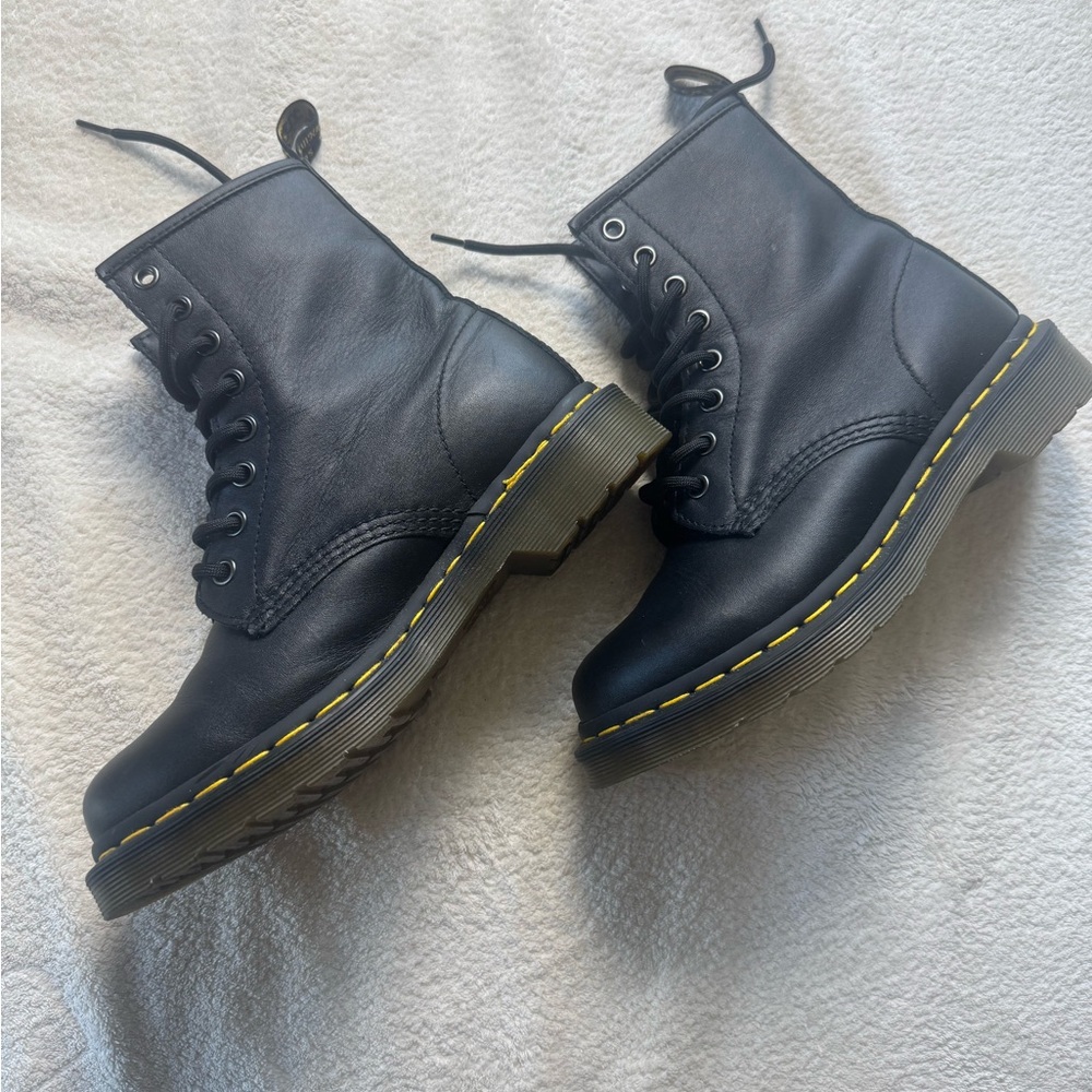 Dr. Martens Black Leather Boots with Black Laces